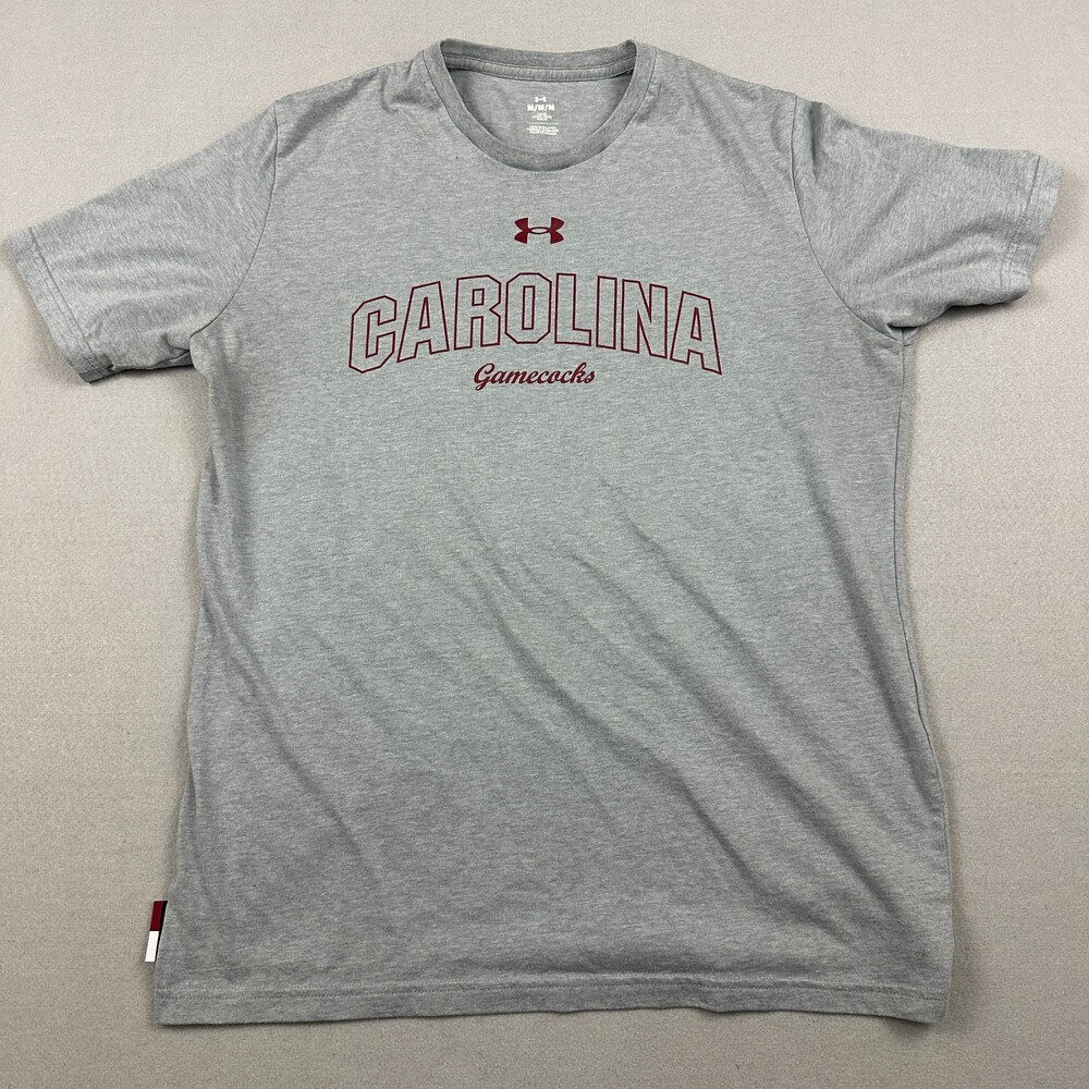 South Carolina Gamecocks Shirt Men Medium Gray Under Armour Player Issued M *